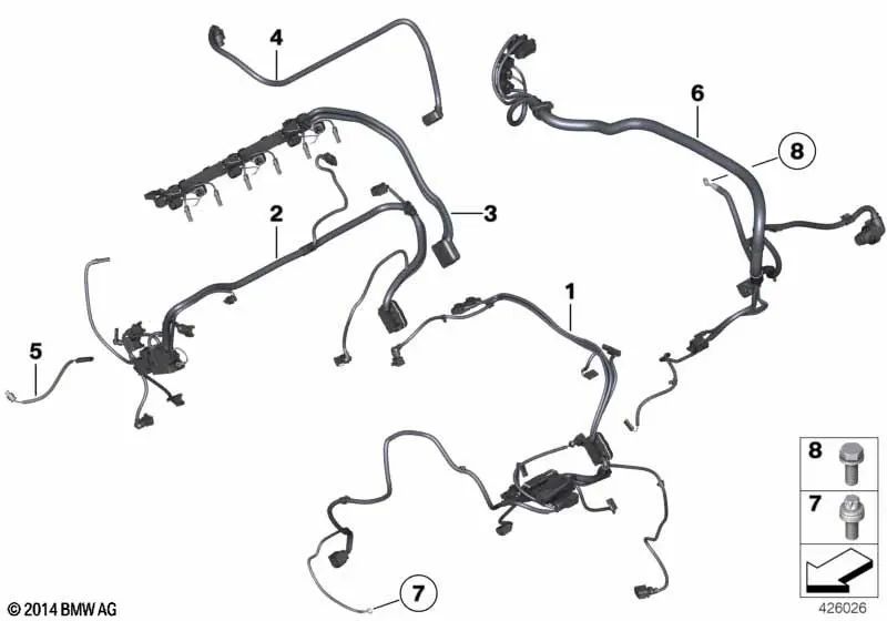 Cavo del sensore del motore per la BMW F06N, F12N (OEM 12518661540). BMW originale