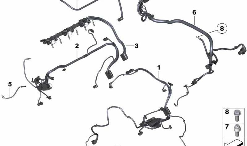 Arnés de motor módulo de encendido para BMW Serie 5 F07, F10, F11, F18, Serie 6 F06, F12, F13, Serie 7 F01N, F02N (OEM 12517605076). Original BMW