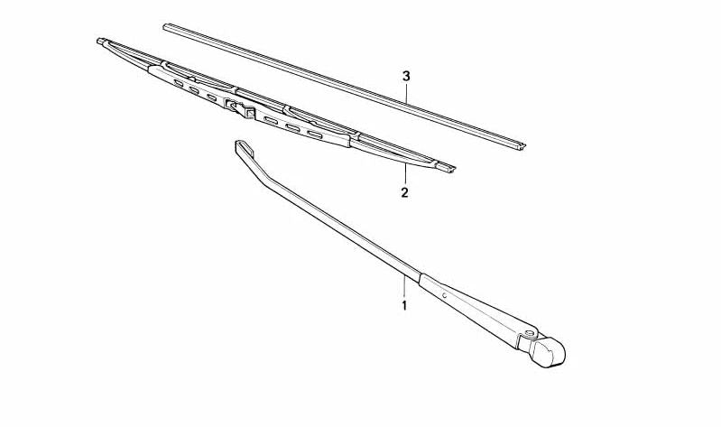 Brazo limpiaparabrisas izquierdo para BMW Serie 6 E24 (OEM 61611373043). Original BMW