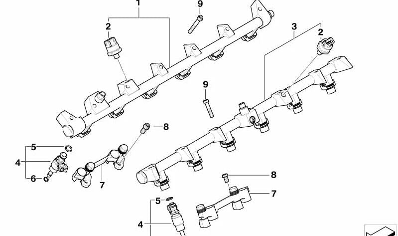 Doppelhalter para BMW Serie 7 E65, E66 (OEM 13537515345). Original BMW