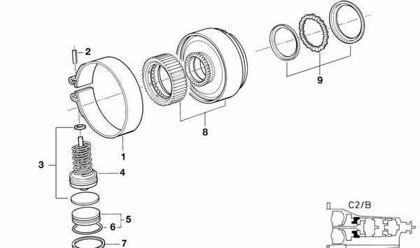 Juego de láminas de ajuste para BMW E36, E34, E39, E32, E38 (OEM 24231421723). Original BMW