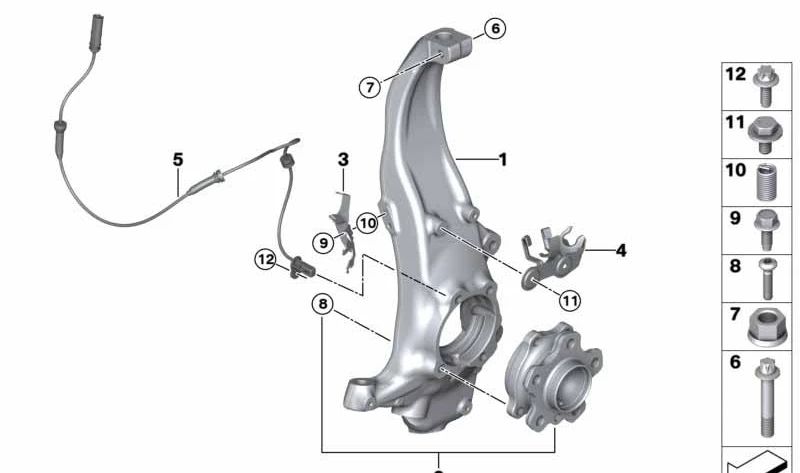 Juego de rodamientos de rueda delantero para BMW G11, G12, G14, G15, G16 (OEM 31402408654). Original BMW