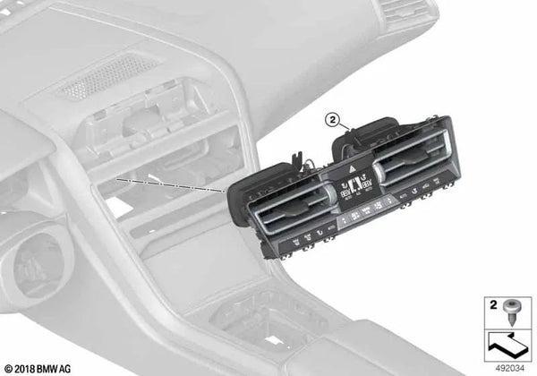 Panel de Control del Climatizador Automático para BMW F91, F92, F93, G14, G15, G16 (OEM 64115A1D434). Original BMW.