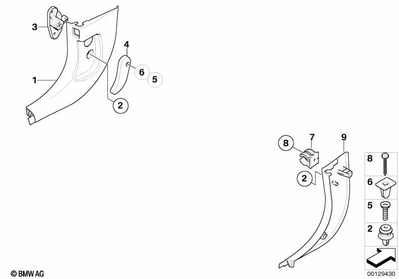 Seitenverkleidung delantera izquierda para BMW E63, E63N, E64, E64N (OEM 51437073667). Original BMW