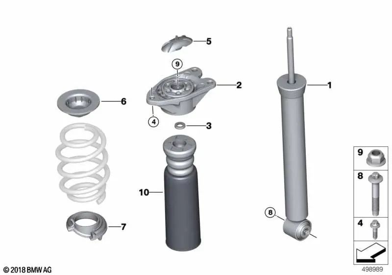 Amortiguador trasero para BMW F48, F48N (OEM 33506886762). Original BMW