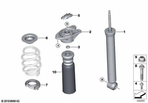 Amortiguador trasero para BMW F48, F48N (OEM 33506886762). Original BMW