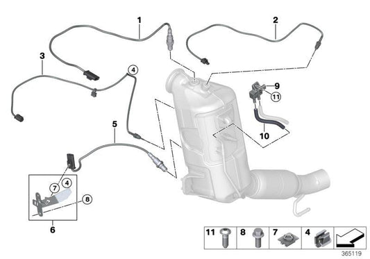 Sonda Lambda L=930 Para Bmw F40 F44 F45 F46 F48 F39. Original Recambios