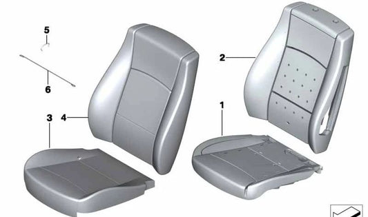 Cubierta Base Respaldo Cuero Sintético derecha para BMW E84 (OEM 52102992618). Original BMW