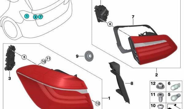 Tapa de canal de agua derecha OEM 63217328160 para BMW F46, Serie 2 Gran Tourer. Original BMW.