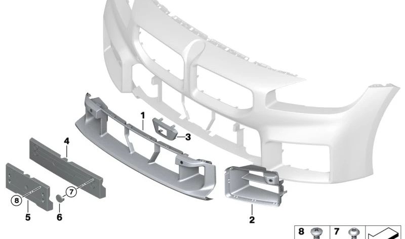 Soporte de matrícula trasero OEM 51138081234 para BMW (Modelos compatibles: E60, E61). Original BMW.