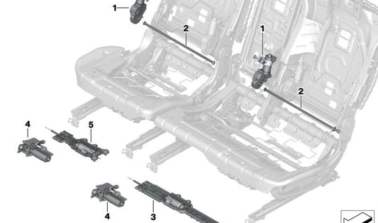 Accionamiento de ajuste longitudinal del asiento para BMW G05, G06, G07 (OEM 52207497462). Original BMW