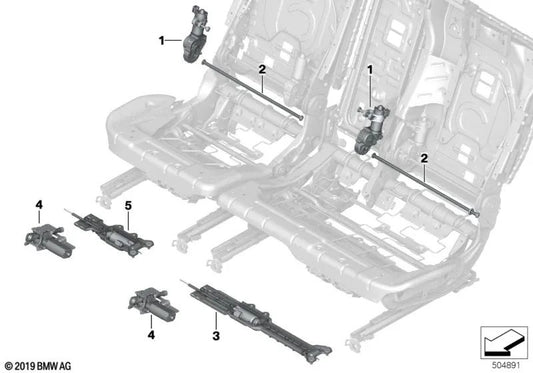 Accionamiento para ajuste longitudinal del asiento para BMW X5 G05, X6 G06, G06N, X7 G07, G07N (OEM 52207497461). Original BMW