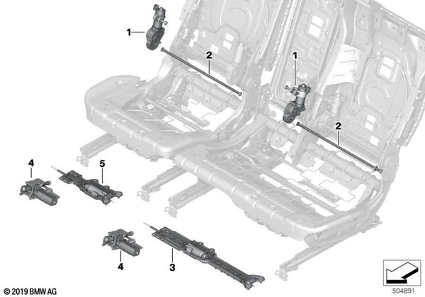 Kit de piezas de repuesto para el motor del respaldo para BMW X5 G05, X6 G06, X7 G07 (OEM 52207497465). Original BMW.