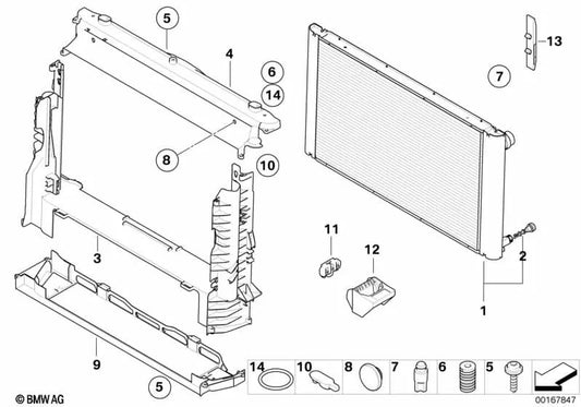 Soporte de módulo para BMW E60, E60N, E61, E61N, E63N, E64N (OEM 17117791179). Original BMW.