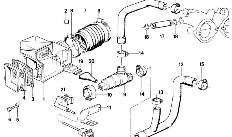 Manguera para BMW Serie 5 E28, Serie 6 E24 (OEM 13411310698). Original BMW