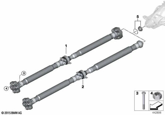 Eje cardán de transmisión automática para BMW G12 (OEM 26108652139). Original BMW