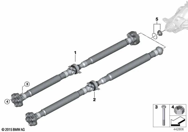 Gelenkwelle for BMW 7 Series G12N (OEM 26109895612). Genuine BMW