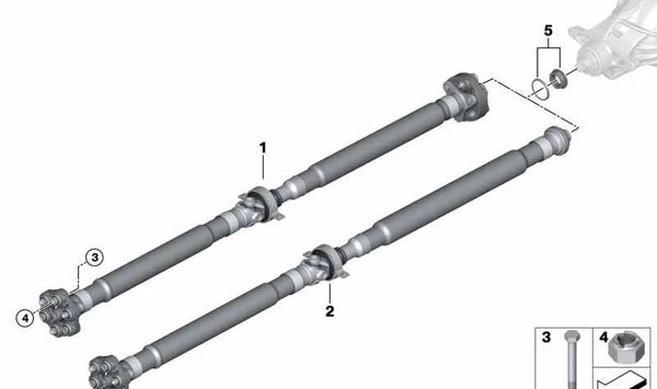 Eje de transmisión (cardán) para BMW G30, G31. Original BMW OEM 26108685910.