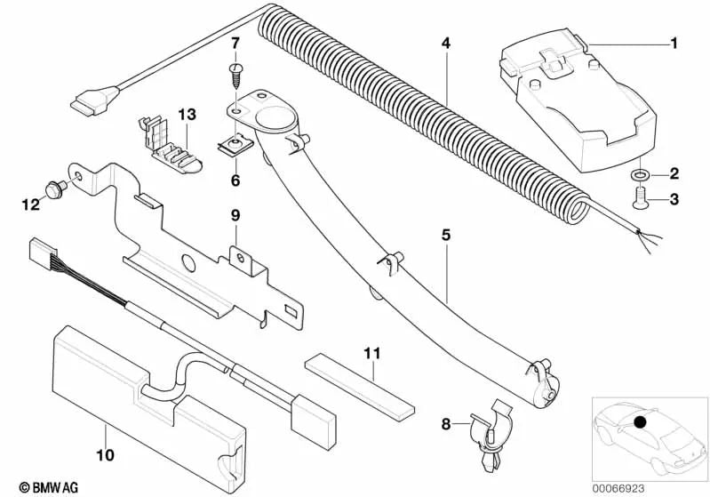 Cable en espiral GSM para varios modelos/series de BMW (OEM 84228385851). Original BMW.