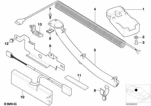 Cable en espiral GSM para varios modelos/series de BMW (OEM 84228385851). Original BMW.