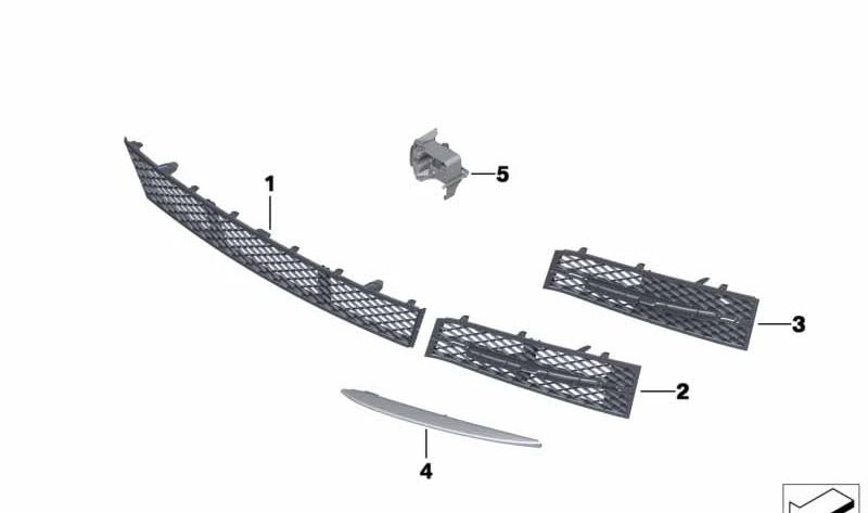 Varilla decorativa izquierda para BMW Serie 5 F10, F11, F18 (OEM 51117231859). Original BMW