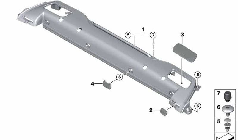 Rejilla decorativa para BMW Serie 4 F33N (OEM 51467472109). Original BMW