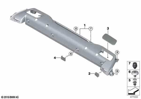 Cubierta izquierda para BMW Serie 4 F33N (OEM 51467472145). Original BMW.