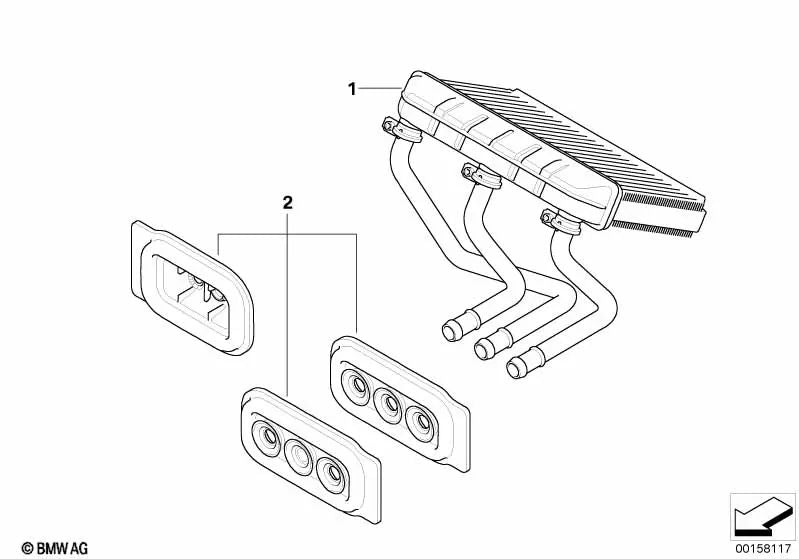 Intercambiador de calor para BMW X5 E70, E70N, X6 E71 (OEM 64116968203). Original BMW