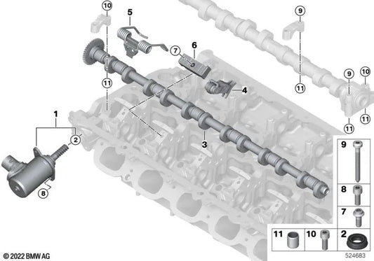 Palanca intermedia (L-Contorno) para BMW U06, G60, G70, U11, G05N, G18N, G06N, G07N, G09 (OEM 11379494056). Original BMW