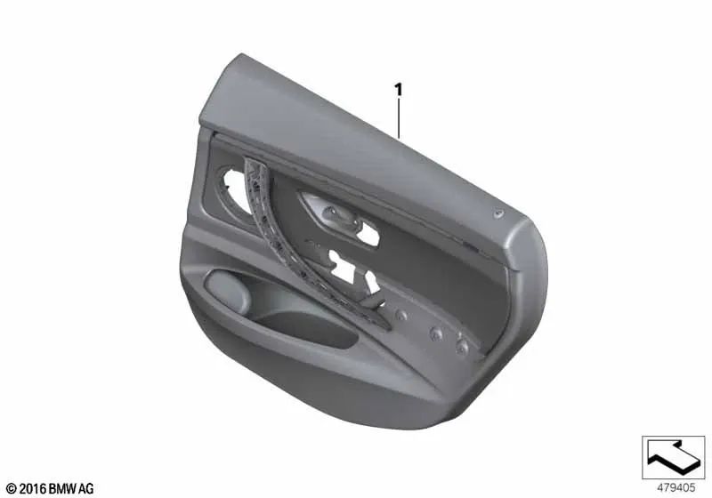 Revestimiento de puerta de cuero trasero derecho para BMW Serie 3 F34, F34N (OEM 51427321460). Original BMW