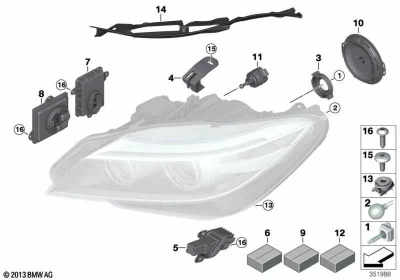 Módulo de Luz Principal LED para BMW E84, E89 (OEM 63117342174). Original BMW