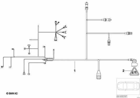 Arnés de cables para motor y módulo de transmisión para BMW E81, E82, E87N, E88, E90, E91, E92, E93 (OEM 12537592925). Original BMW