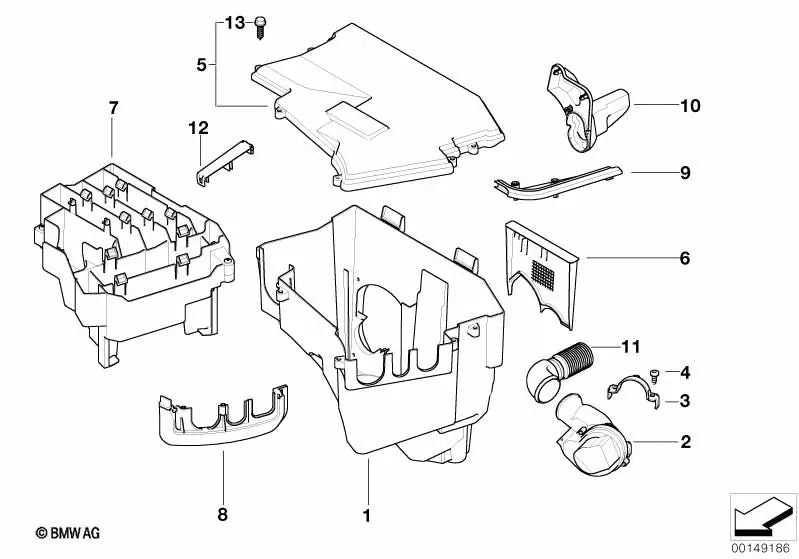 Sealing gasket for BMW 7 Series E65, E66 (OEM 12527510648). Genuine BMW.