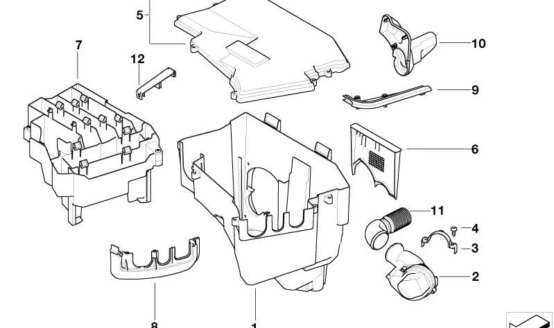 Caja eléctrica con ventilación para BMW Serie 7 E65, E66 (OEM 12907571020). Original BMW.