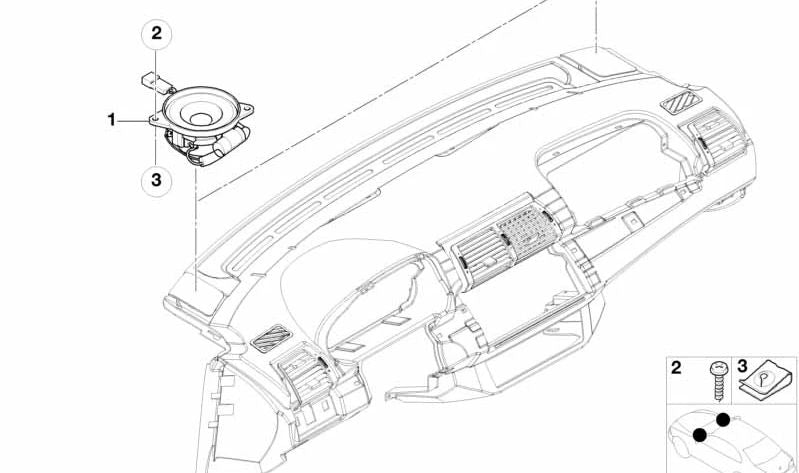 Altavoz delantero OEM 65138379375 para BMW E53 (X5). Original BMW.