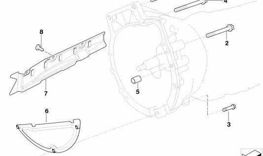 Placa de protección térmica para BMW E81, E82, E87N, E88, E90, E91, E92, E93, X1 E84 (OEM 24007557348). Original BMW.