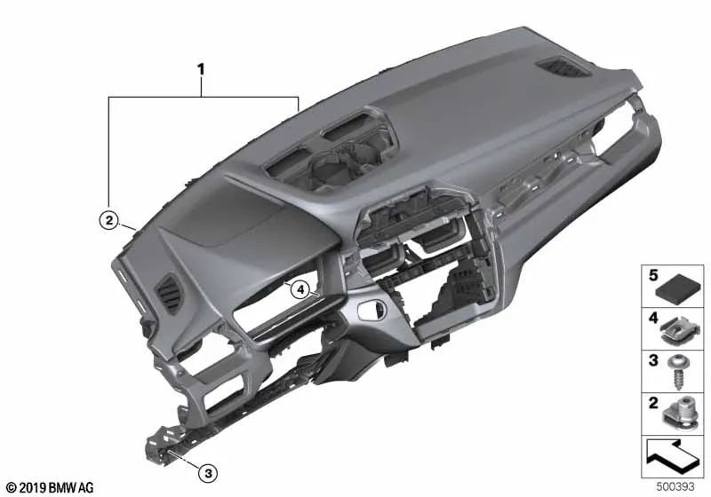 Instrumententafel para BMW X1 F48, F48N, X2 F39 (OEM 51456969852). Original BMW