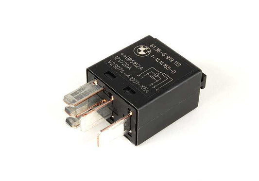 Black switch relay for BMW 1 Series E81, E82, E87, E88; Series 3 E90, E91, E92, E93; Series 5 F07, F10, F11; Series 6 F12, F13; Series 7 F01, F02, F04; X3 F25; X4 F26; X5 E70; X6 E71; Z4 E85 (OEM 61316919113). Genuine BMW