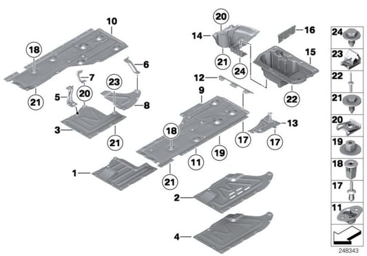 Revestimiento De Los Bajos Central Para Bmw E81 E87 E88 E82 E90 E91 E92 E93 E84 . Original Recambios