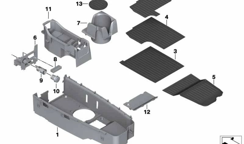 Alfombra trasera para BMW Serie 6 F12, F13 (OEM 51169217616). Original BMW