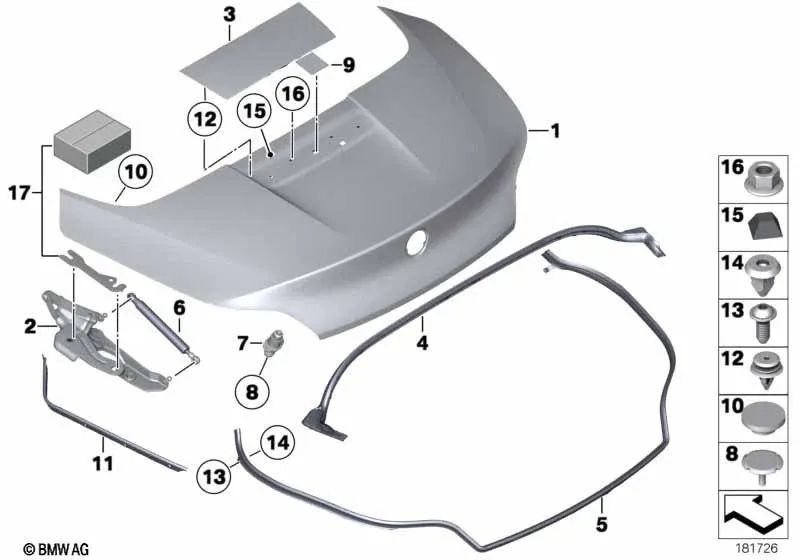 Resorte de gas para BMW Z4 E89 (OEM 51247191255). Original BMW