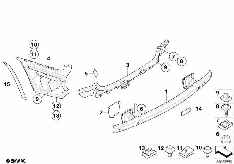 Stoßstangenhalterung hinten für BMW E92, E92N, E93, E93N (OEM 51127162391). Original BMW.