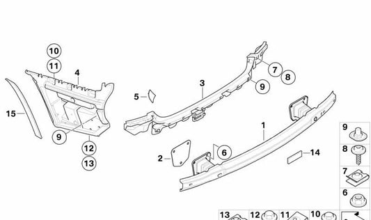 Soporte parachoques trasero OEM 51127128251 para BMW E92, E93. Original BMW.