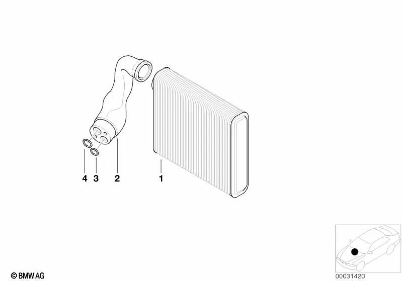 Doble tubo con válvula de expansión para BMW Serie 5 E39 (OEM 64119150687). Original BMW