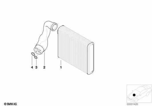 Doble tubo con válvula de expansión para BMW Serie 5 E39 (OEM 64119150687). Original BMW