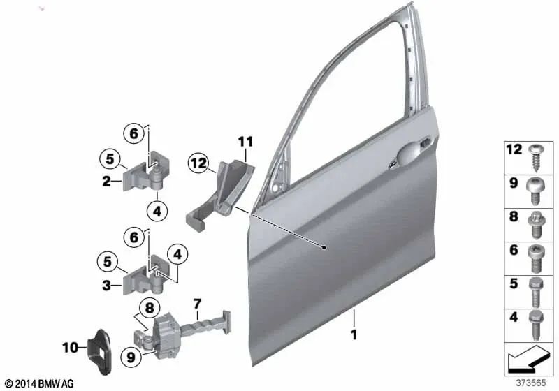 Türbegrenzer vorne links für BMW 3er F30, F31, F35, F80 (OEM 51217446717). Original BMW