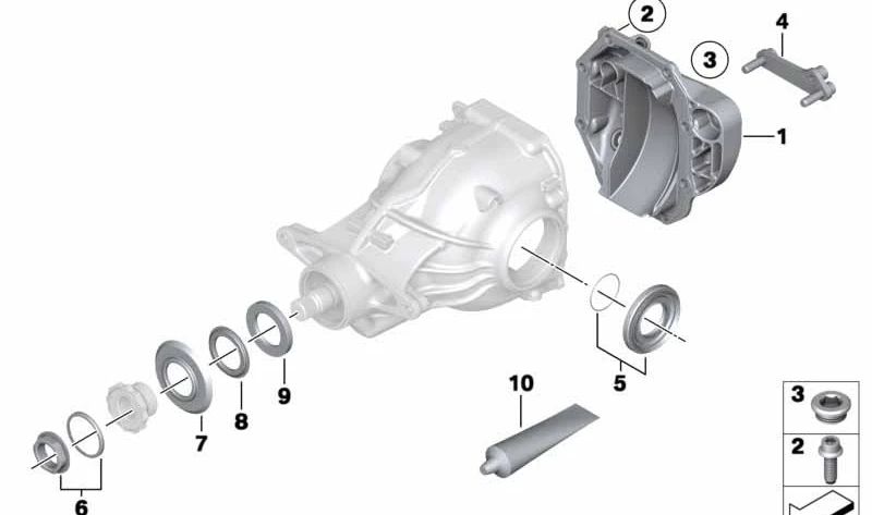 Soporte Amortiguador de Vibraciones para BMW F01, F02 (OEM 33107592362). Original BMW