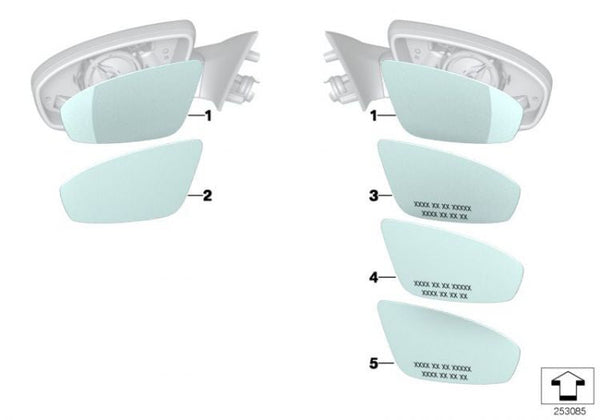 Cristal Espejo Exterior M Calefac. Gran Angular Para Bmw F10 F12 F13 F06. Original Recambios