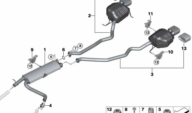 Embellecedor de Tubo de Escape para BMW E53 (OEM 18107512709). Original BMW