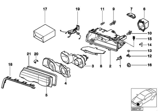 Cubierta Tapa De Luz Cruce Para Bmw E38 E83 . Original Recambios